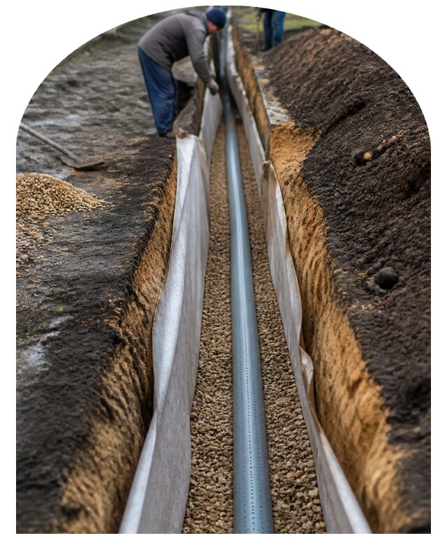 Дренаж участка от грунтовых вод под ключ в Чернушке